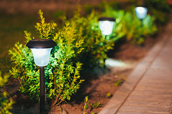lights along a walkway