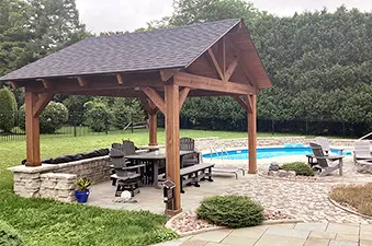 photo of a custom-built cabana